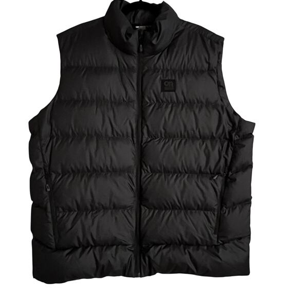 Outdoor Research Down Puffer Vest Mens XXL Black Lightweight Full Zip Pockets - Picture 1 of 11